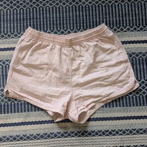 Vintage Light Pink Elastic-waist Shorts